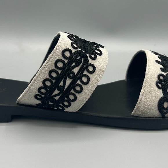 Grey Embroidered Leather Sandals - Picture 3 of 4